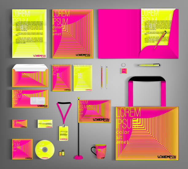 Corporate Identity set. Beautiful  geometric design. vector art illustration