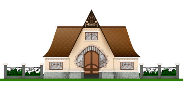 istock Graphic architectural design. Cute Residential Houses. Isolated 1002057148