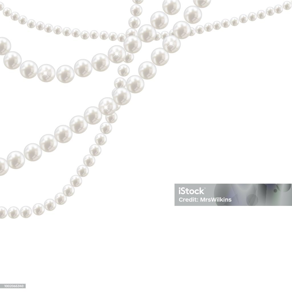 Vector pearl necklace on light background Vector pearl necklace on light background illustration Pearl Jewelry stock vector