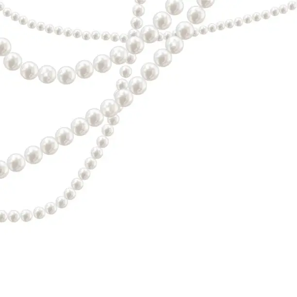 Vector illustration of Vector pearl necklace on light background