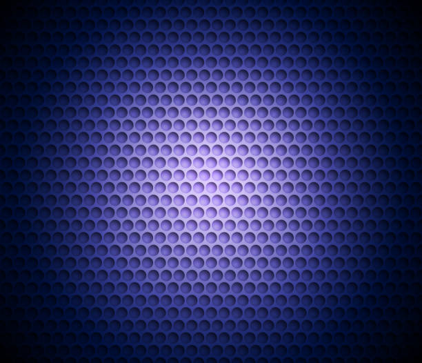 istock Blue abstract background with metal background. Grid of round cells. 1002068636