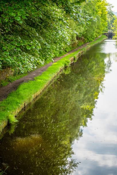 istock Footpath alongside canal in Huddersfield, England 1002068770