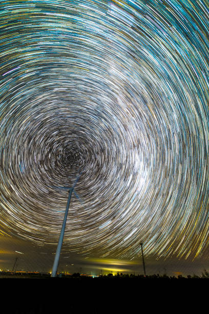 istock Star Trails over Mount Mercer Wind Farm 1002069074