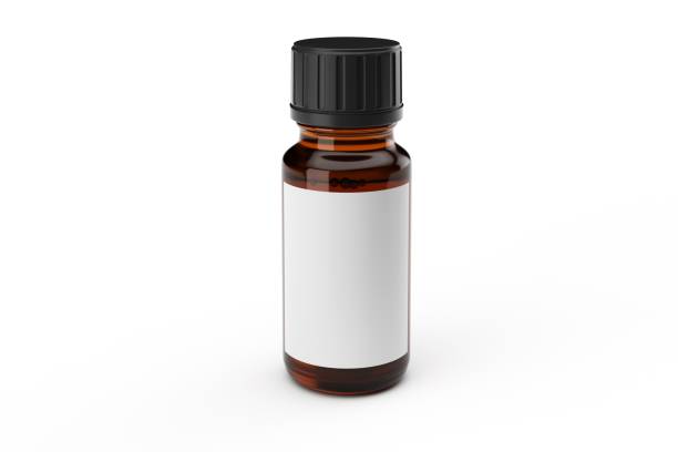 istock Brown medicine glass dropper bottle with white label isolated 1002069358