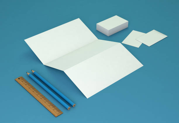istock Corporate Stationery Branding Mock-up on blue background 1002069714