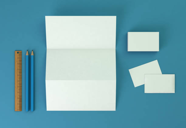 istock Corporate Stationery Branding Mock-up on blue background 1002071732