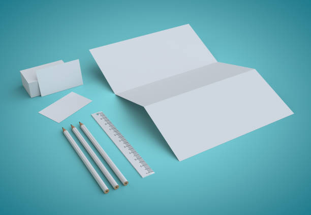 istock Corporate Stationery Branding Mock-up on blue background 1002072530
