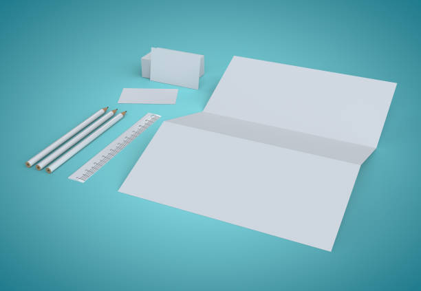 istock Corporate Stationery Branding Mock-up on blue background 1002072542