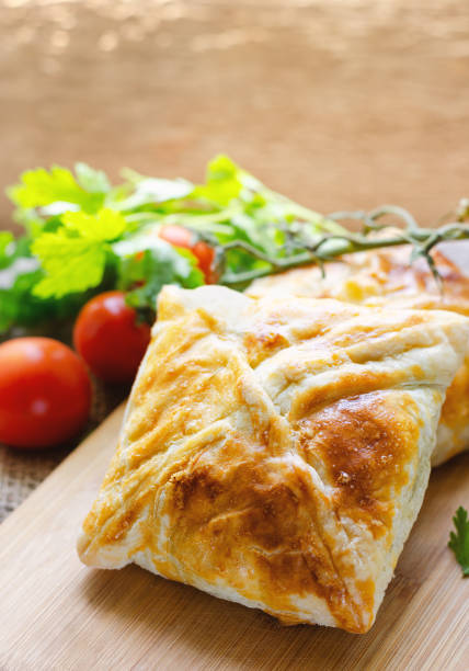 istock Homemade puff pastry with chicken and mushroom 1002072630