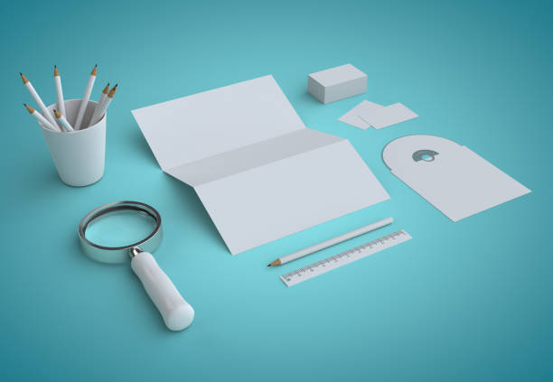 istock Corporate Stationery Branding Mock-up on blue background 1002072632