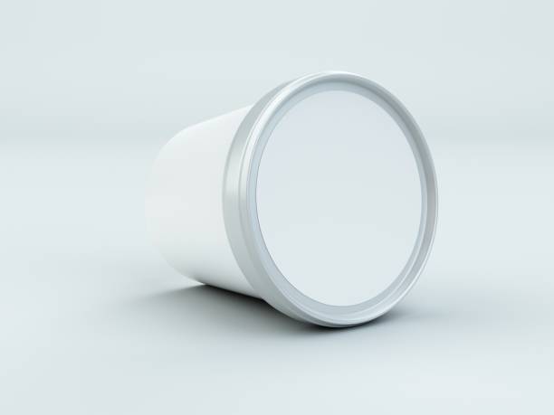 istock white paper canister with silver lid for ice cream and yogurt mockup 1002086938