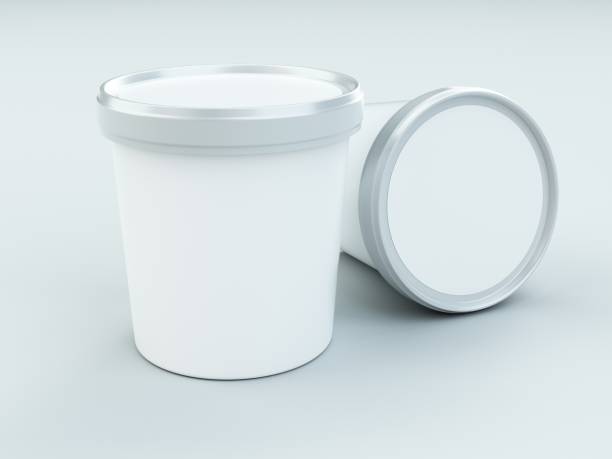 istock white paper canister with silver lid for ice cream and yogurt mockup 1002086966