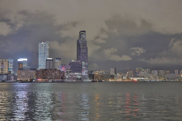 the modern HK skyline near the Convention Center