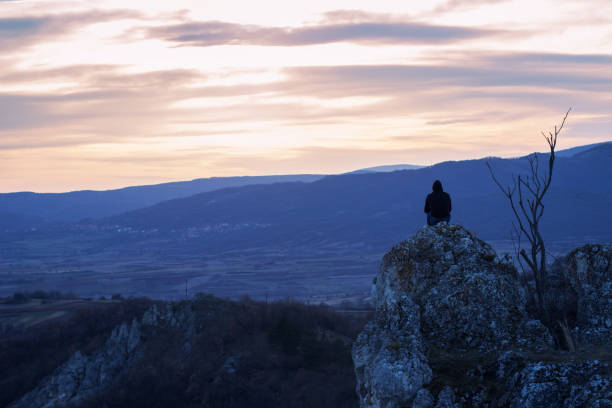 istock Man on top of the mountain 1002097744