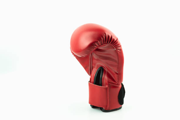 istock Red leather boxing gloves isolated on white background 1002114362