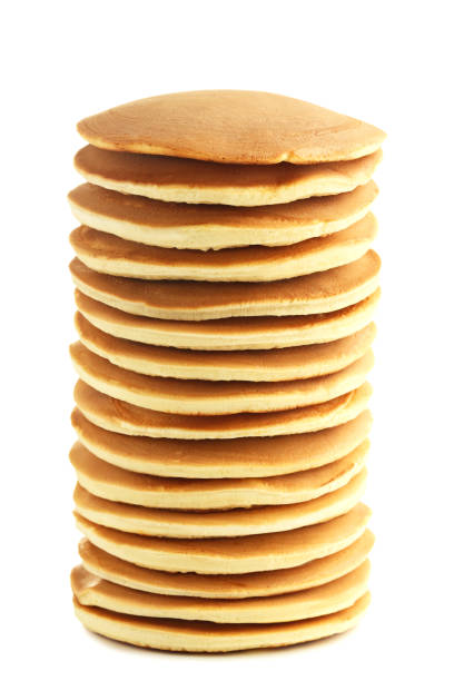 istock Tasty pancakes isolated on white 1002126486