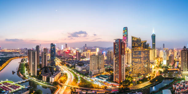 istock Shenzhen city Luohu District skyline.Shenzhen,China. 1002127112