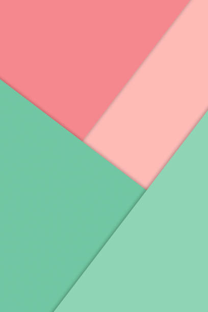 istock Abstract material design background or wallpaper - geometric shapes in coral and green colors 1002131474