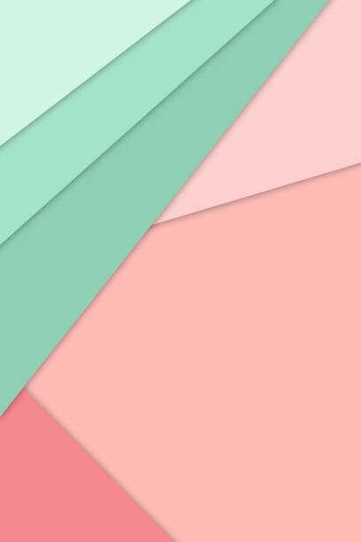 istock Abstract material design background or wallpaper - diagonal geometric shapes in coral and green colors 1002131612