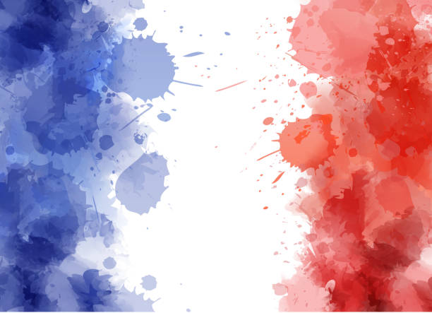 istock Abstract splashes in France flag colors. 1002135282