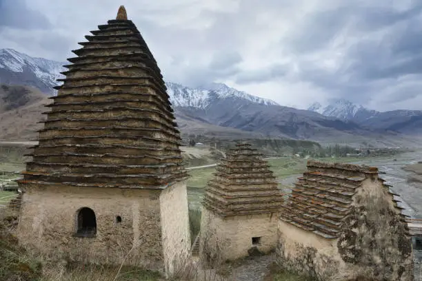 Photo of Alanian necropolis in Dargavs. Caucasus, Russia