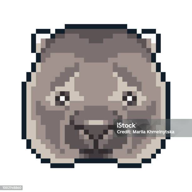Pixel Art Wombat Icon Isolated On White Background Stock Illustration - Download Image Now