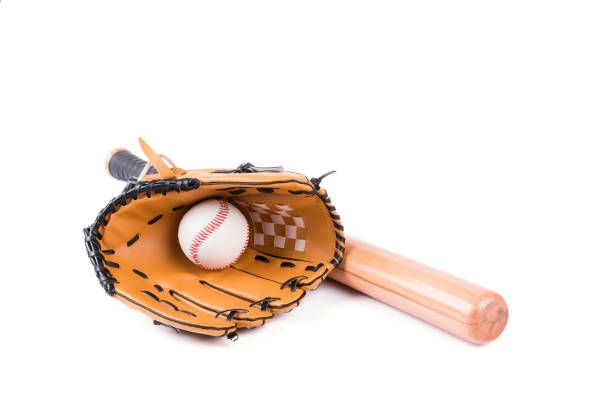 istock Baseball bat, ball and glove isolated over white 1002154146