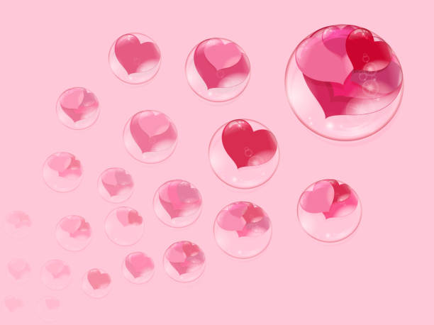 istock a lot of red hearts inside bubbles on a pink background soap bubble 1002169070