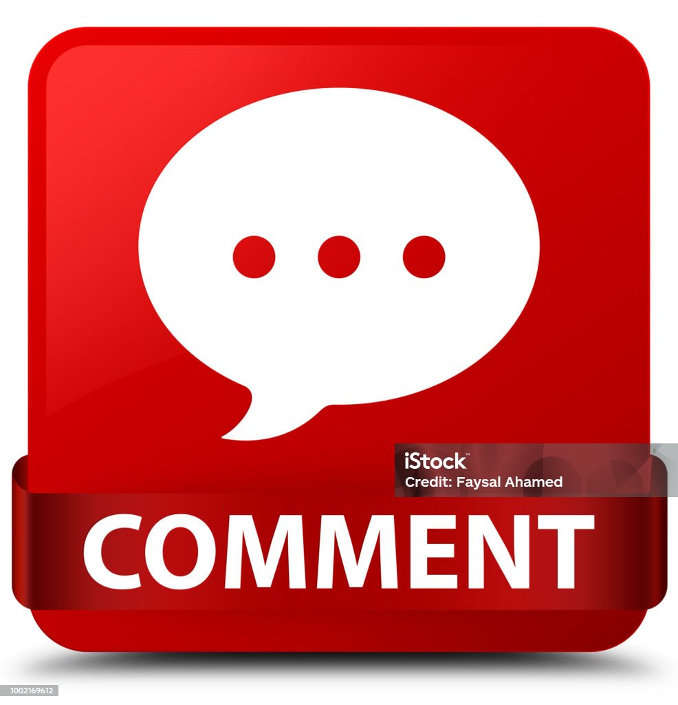Red Comments Comment Red Square Button Red Ribbon In Middle Stock Illustration ...