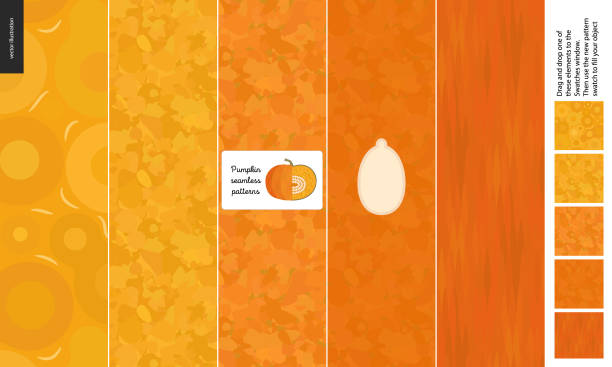 ilustrações de stock, clip art, desenhos animados e ícones de food patterns, vegetable, pumpkin - pumpkin textured peel backgrounds