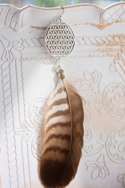 istock Bohemian Earrings on vintage background 1002182280