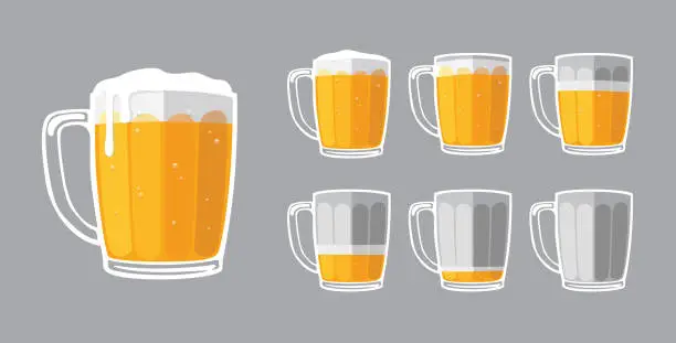 Vector illustration of Beer Motion Sequence Animation Vector Illustration