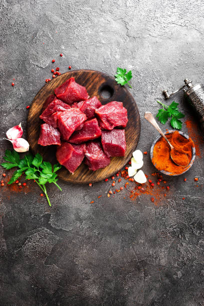 istock Raw beef meat. Fresh sliced beef sirloin 1002212032