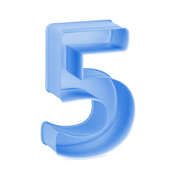 istock Blue baking cake pan, cookie cutter or toy mold like mathematical digit 5 or Five one on white background, 3D rendered image 1002212102