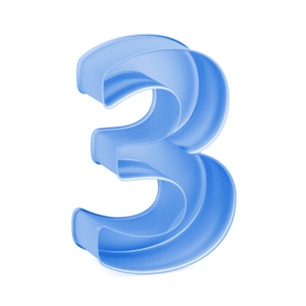 istock Blue baking cake pan, cookie cutter or toy mold like mathematical digit 3 or Three one on white background, 3D rendered image 1002212178