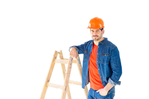 istock Young handyman with ladder 1002232114