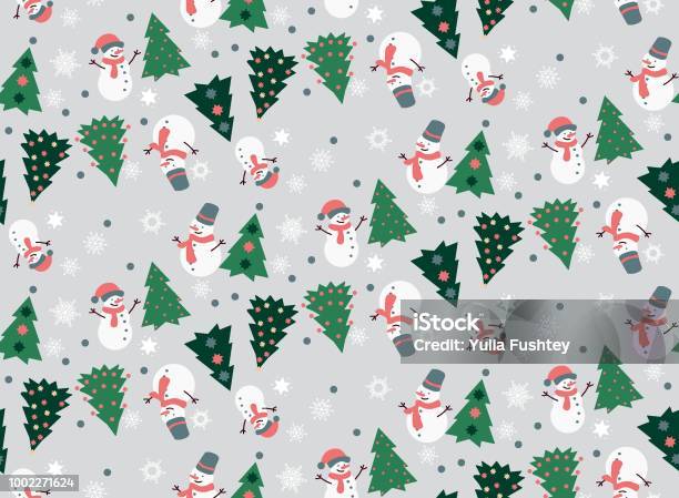 Christmas Seamless Pattern Stock Illustration - Download Image Now - Snowman, Abstract, Backgrounds
