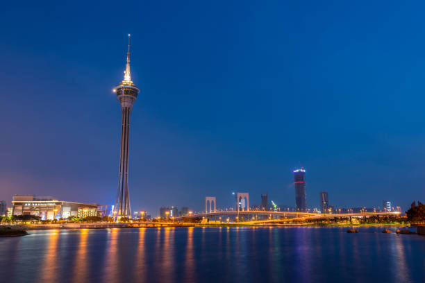 istock night view of Macau Tower 1002272354