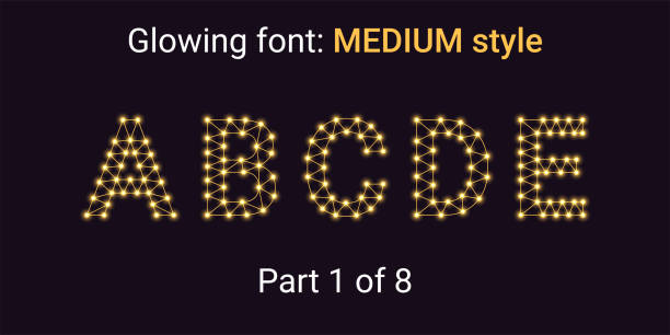 istock Golden Glowing font in the Outline style 1002279912