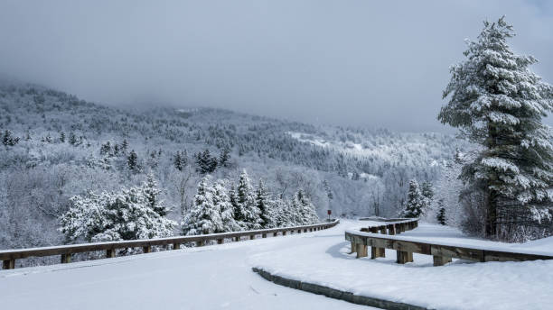 Winter snow on the Blue Ridge Parkway from Beacon Heights