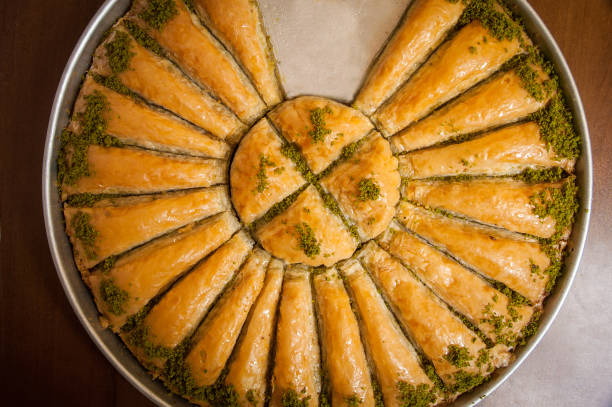 istock Close-up Baklava cake - Colorful Mediterranean desserts 1002300544