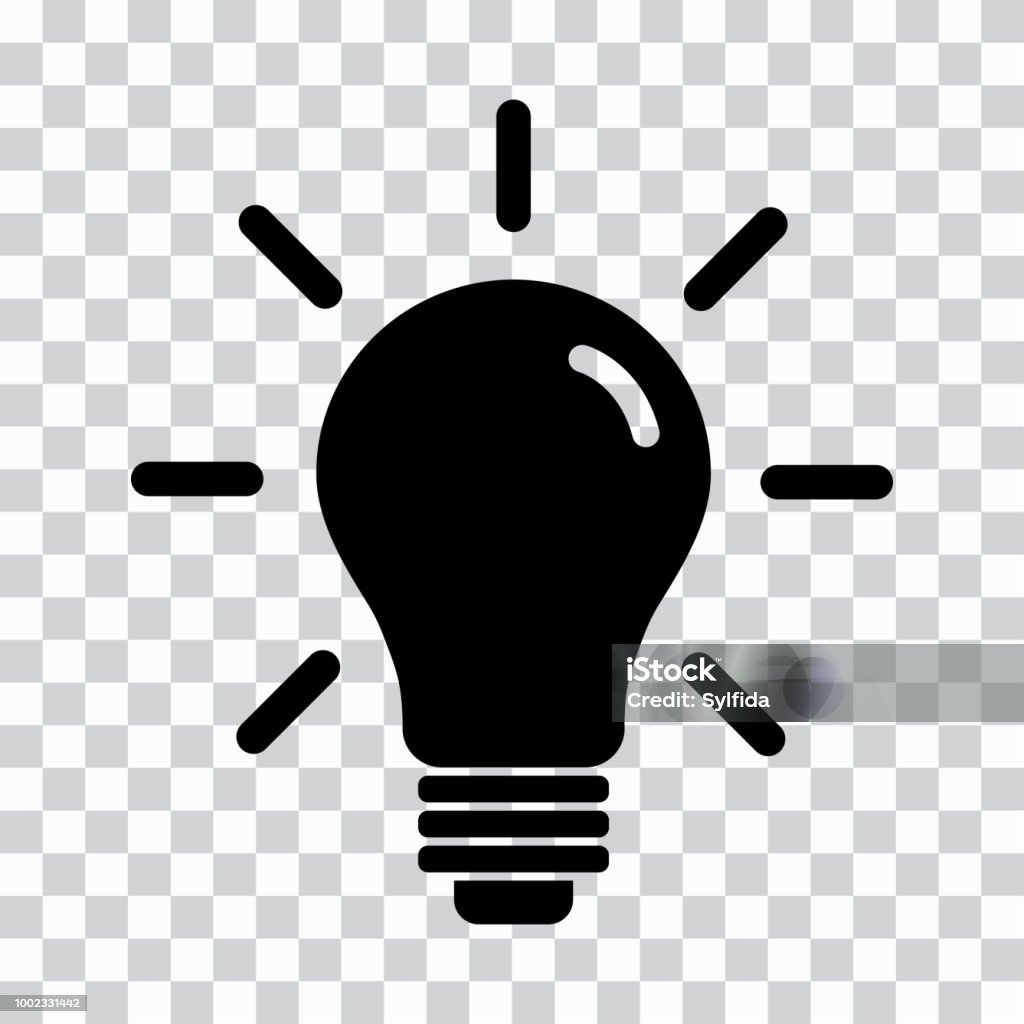 Biểu Tượng Đèn Hình Bóng Màu Đen Trên Nền Trong Suốt Minh Họa ...