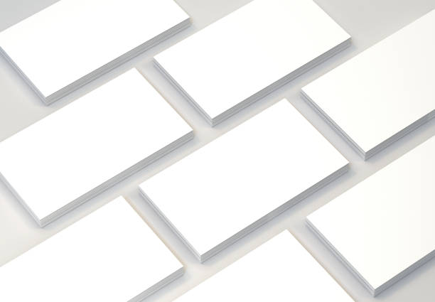 istock Blank Business Cards on gray background. Mock-up for branding identity. 3d rendering. 1002333520