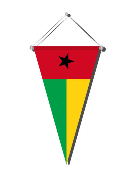 flaga gwinei bissau - guinea bissau flag stock illustrations