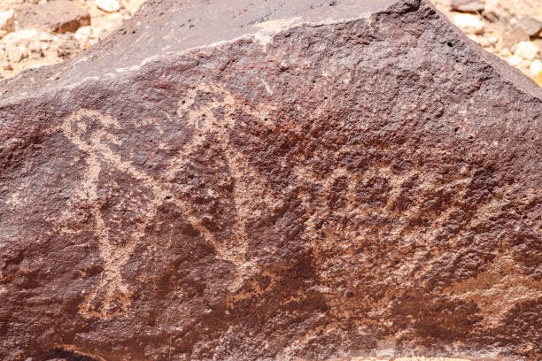 istock Birds petroglyph. Ancient Pueblo etching located at Petroglyph National Monument. 1002352118