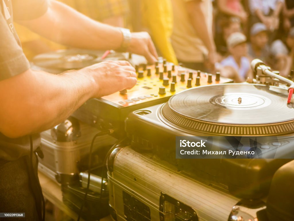 dj play music summer party DJ Stock Photo