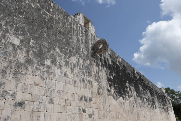 Chichen Itza ball court Ballgame court at Chichen Itza. Chichen Itza was a large pre-Columbian city built by the Maya people, located in Tinúm Municipality, Yucatán State, Mexico. ulama stock pictures, royalty-free photos & images