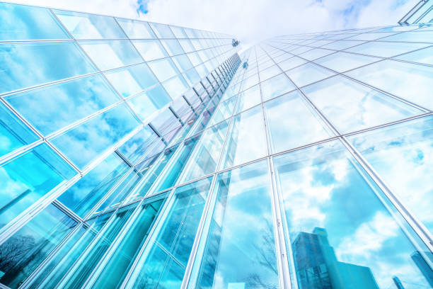 istock Bright future, finance buildings seen from below 1002418168