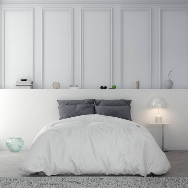istock Interior of bedroom with classic wall, 3D Rendering 1002434284