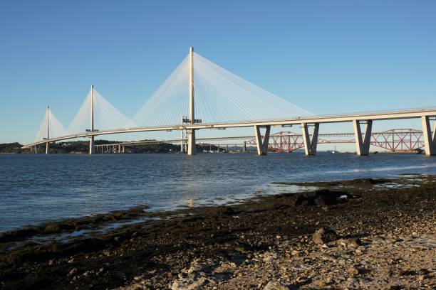 Queensferry Crossing in evening sunshine